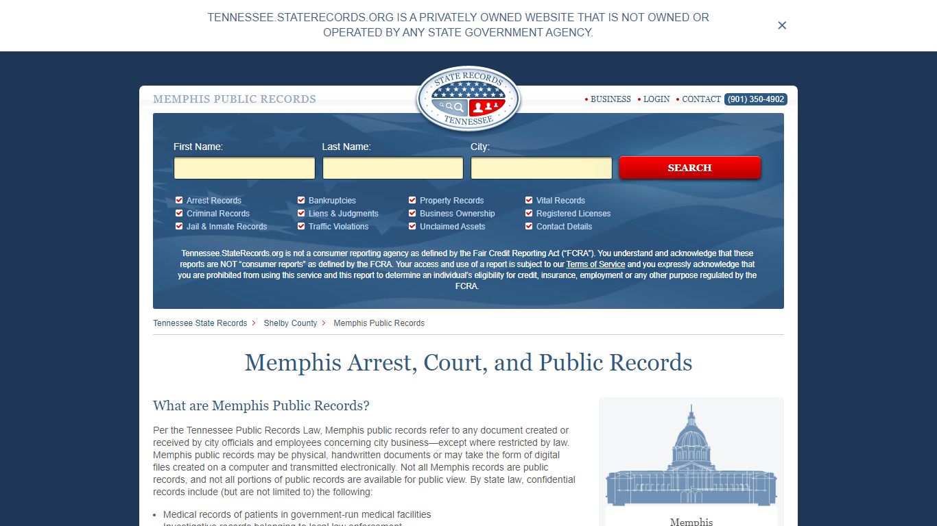 Memphis Arrest and Public Records | Tennessee.StateRecords.org