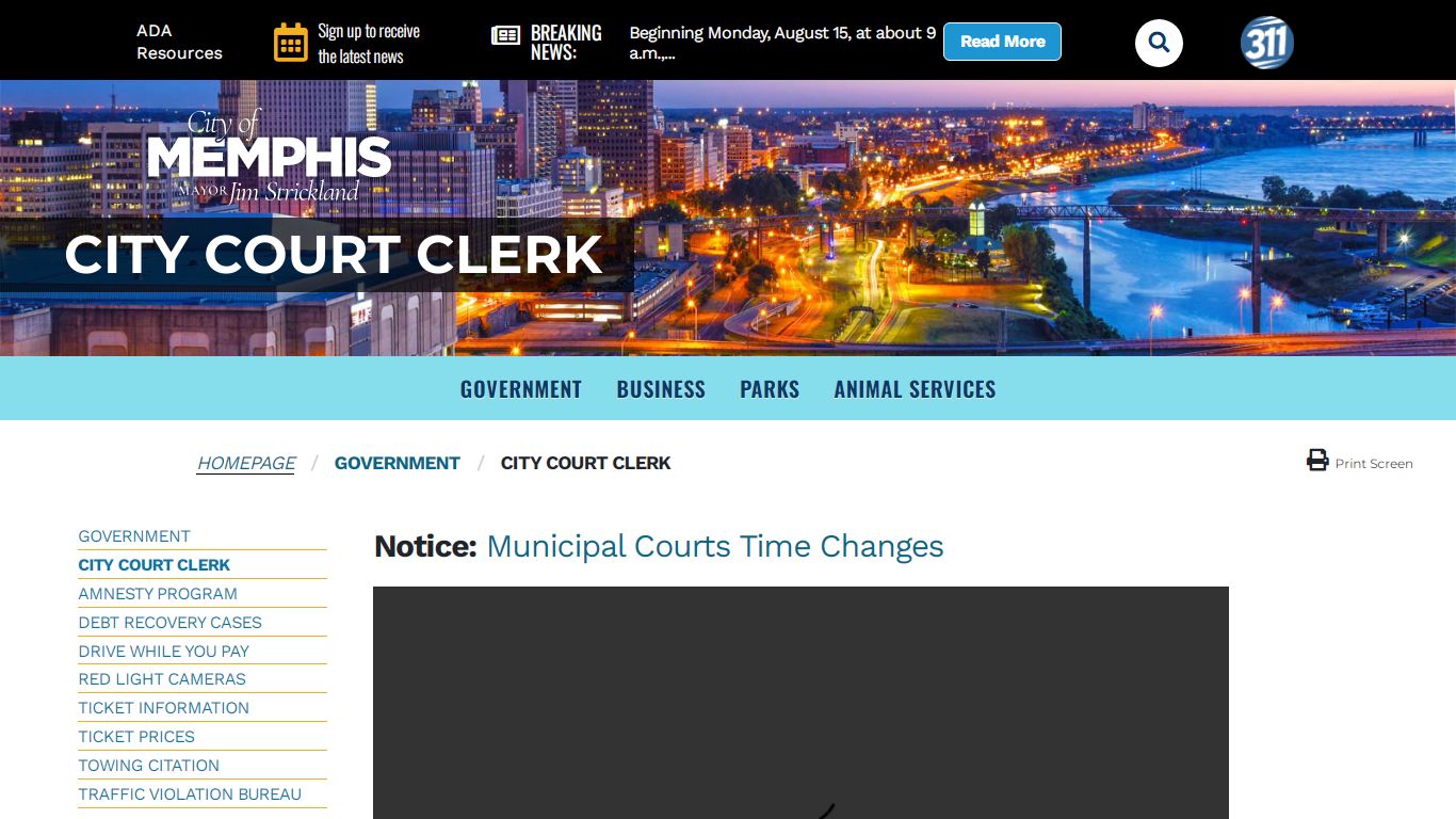 City Court Clerk - City of Memphis - Memphis, TN